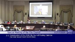 Thumbnail image for Special meeting of the City Council November 17 2025
