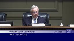 Thumbnail image for Regular meeting of the Winston-Salem City Council January 5 2026